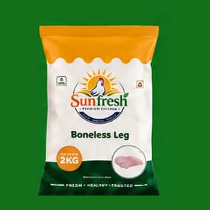 Boneless Leg — raw frozen chicken product