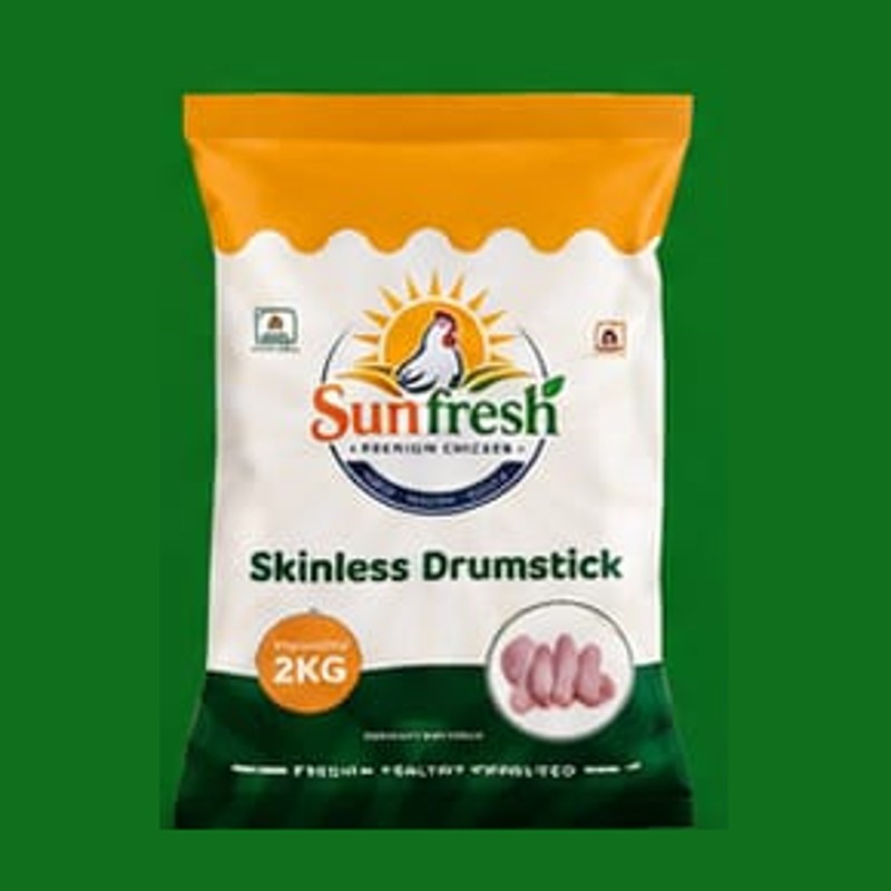 Skinless Drumstick — raw frozen chicken product